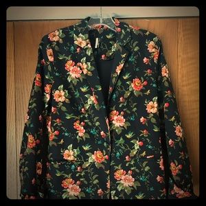 Topshop England Floral Blazer